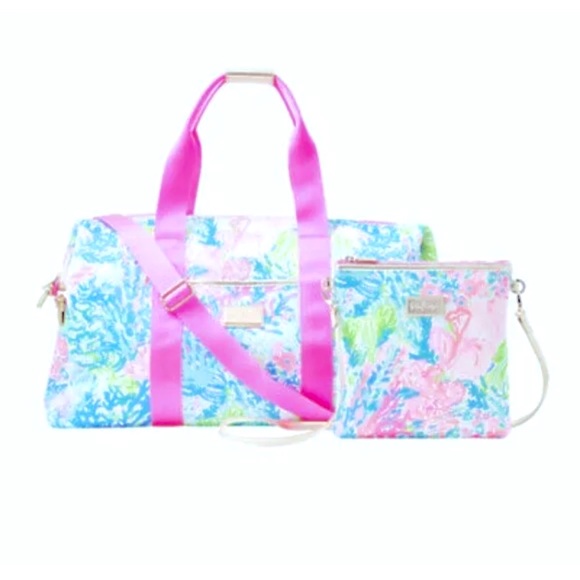 NEW 👀LILLY PULITZER FISHED MY WISH CARRY-ON DUFFLE 6 PC SET BACKPACK & MORE 👀 - Picture 9 of 12